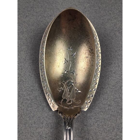 Gorham Sterling Silver Ice Cream Slicer Spoon Swiss Pattern - Picture 4 of 7